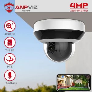 Camera IP PTZ Anpviz 4MP Ngoài Trời Zoom Quang Học 4X Dome Hỗ Trợ PoE Giám Sát CCTV Với Khả Năng Phát Hiện Chuyển Động H.265 Sử Dụng Trong Nhà/ngoài Trời