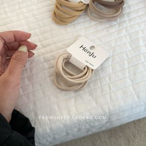 Color Block Hair Ties for Women Simple Seamless High Elasticity Hair Bands Hair Accessories Korean Style Outlined