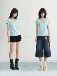 ARCG | Summer Dopamine Blue T-Shirt Female Short Slim-fit
