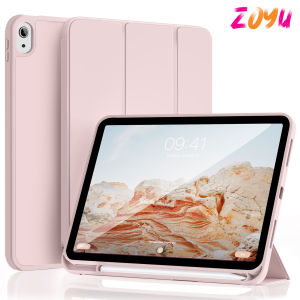 zoyu ipad case TPU silicone case With pencil slot for ipad 10th gen ipad pro 12.9（2020/2021/2022）ipad air 4th gen air 5 case ipad 10.2 inch 9th 8th 7th gen Air 3 ipad 5th 6th gen case Tri-fold support cover Ultra-thin honeycomb cooling lining