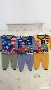 PROMO 3 PASANG STELAN LENGAN PANJANG ANAK LAKI-LAKI 0-12 BULAN /STELAN BAJU ANAK/BAJU ANAK MURAH