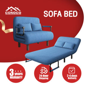 CONOCO Multifunctional Foldable sofa bed 80/100/120CM 1-2 Seater Lazy Chair Bed with Pillows