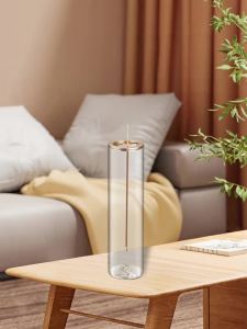 Modern Glass Incense Burner Anti-Ash Flying Incense Holder with Removable Glass Ash Catcher for Home Decor Yoga Meditation