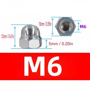 SS A2-304 Stainless Steel Acorn Nuts  DIN1587 Domed Cap Nuts for Furniture Automotive Decorative Use  M3 M4 M5 M6 M8 M10 M12