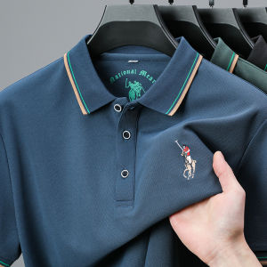Exquisite Embroidery Mens Designer Brand Business Casual Polo Shirt Summer Solid Color Short Sleeved Lapel T-Shirt Mens Wear