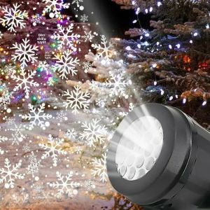 Giáng Sinh Máy Chiếu USB Bông Tuyết Xoay Đèn LED Cho Phòng Ngủ Tiệc Giáng Sinh Trang Trí 16 Hoa Văn Mới Lạ Đèn Pha