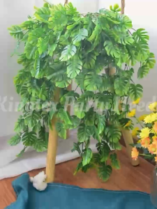 Simulated Plant Monstera Deliciosa Wall Hanging Upright Vine Artificial Vines Home Wedding Decoration Tree Green Leaves