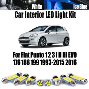 For Fiat Punto 1 2 3 I II III EVO 176 188 199 1993-2016 LED Interior Dome Map Light Kit Reading Bulbs Canbus Car Accessories