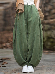 Quần Ống Rộng Vải Lanh Cotton Mùa Xuân Hè Mới Cho Nữ Dáng Rộng Thoải Mái Quần Dài Tập Thiền Cung Cấp Quần Dài