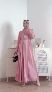 Emran Batik - Gamis Couple Lebaran Kemeja Batik Slimfit  Furing Adeeva Dress Kondangan Lamaran Tunangan Wisuda Nikahan