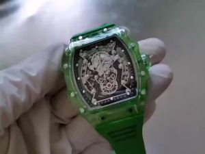 AILANG | AILANG 8109 Men Tonneau Skeleton Automatic Mechanical Watch Sport Silicone Strap Hollow Luxury Male Wristwatch