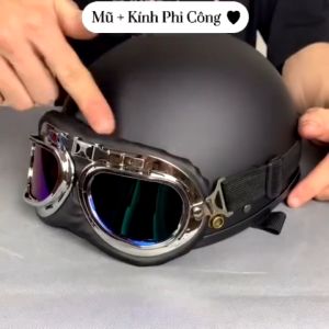 Mũ bảo hiểm nửa đầu kính phi công chính hãng SRT nhiều màu trơn