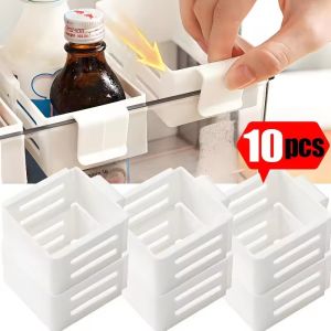 10Pcs Refrigerator Storage Partition Board / Retractable Plastic Storage Partition Organizer / Home Kitchen Food Bottle Storage Box