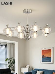 LANGSHANGZHAOMING | Modern Minimalist High-End Chrome Glass Pendant Light