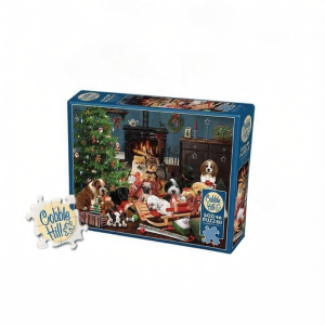 Cobble Hill | Adult Christmas Puppies Theme Puzzle 500 Pieces