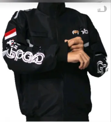 Jaket Gr4b Buat Salinan Jaket Dryer Jaket Grup Jaket Ojo2 - Hijau - Bordil 5 Titik - Kain Taslan - M