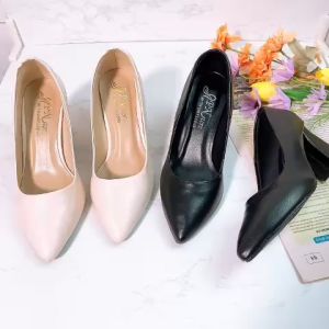 Giày cao gót vuông 7p công sở da mờ moden mới - Kèm video ảnh thật