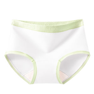 Miiow | Pure Cotton Womens Underwear Triangle Mid High Waist Seamless Breathable Antibacterial Comfortable Briefs Panties