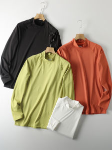 Outdoor Comprehensive Training Long Sleeve T-Shirt Laser Perforation Quick Dry Breathable Mens Half High Collar Sportswear