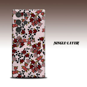 pink red ditsy floral For Samsung Galaxy S26 S25 S24 A56 A36 Dual Layer Luxury Fashion Full Lens Protective Case