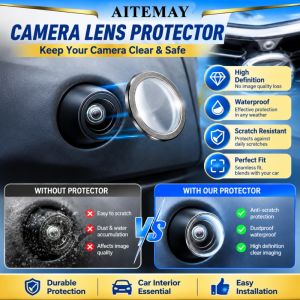 Aitemay 10pcs Car Camera Lens Protector Cover Kit 360° HD Clear Guard for All Round Protection Easy No-Damage Install Weatherproof Dustproof ImpactOptimized Five Points