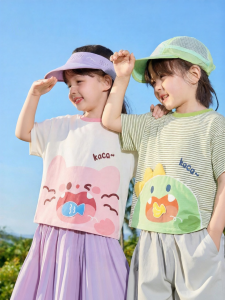DUDUJIA | Áo Thun Mùa Hè Trẻ Em 100% Cotton Tay Ngắn Thiết Kế Hoạt Hình