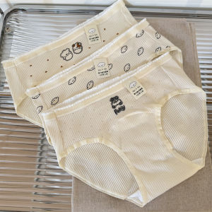 Antibacterial Extended Leg 18cm Triangle Panties Cute Cartoon Design Cotton Underwear for Girls Breathable Comfortable Ladies Briefs