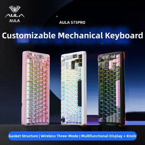 Aula | Customizable 3-Mode Mechanical Keyboard with Display F75 Layout