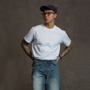 plus Size 300 Pounds Simple Solid Color Short Sleeve Mens T-Shirt Cotton round Neck Summer Casual Style Basic Fit Shoulder Shirt