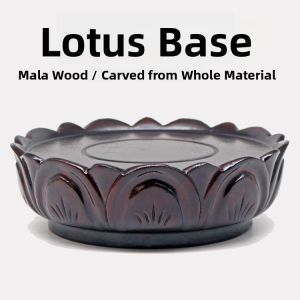 Buddha Statue Guanyin Lotus Seat Altar Offering Incense Burner Redwood Solid Wood round Wooden Ornament Real Wood Base