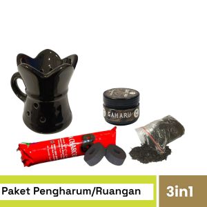 Promo Paket Ruangan 3in1 prapen keramik bukhur nusantara aroma oud gaharu fre arang magic 1 bungkus