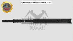 Rel HUBEN Laci Double 2x Tarik Full Extension FE 37mm 25 30 35 40 45 50 55 60cm (FREE SEKRUP)