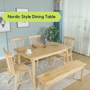 130x74cm Solid Rubberwood Dining Table Only Meja Makan Kitchen Desk Scandinavian Wooden Rectangle Tables Meja Kayu