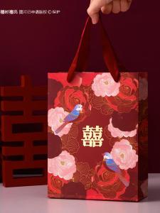2025 New Original Wedding Favor Bag Handheld Large Capacity Candy Bag Festive Celebration Gift Bag Simple Design Card Paper