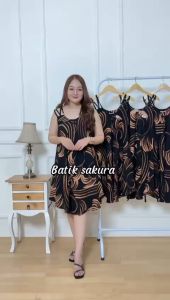 Daster Yukensi Vienna Motif Lukis Batik Sakura Pekalongan Dress Rayon Panjang Wanita