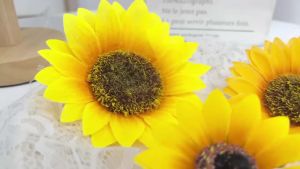 10/20Pcs Silk Artificial Flower Heads 4/6/7CM Artificial Sunflowers DIY Craft Flowers Decoration for Home Room Wedding Decor
