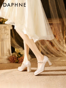Daphne | Summer New French Mary Jane Sparkling Comfortable Coarse Heel Pumps