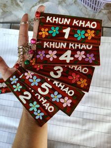 พวงกุญแจไม้ พวงกุญแจรีสอร์ท พวงกุญแจเลขห้อง เขียนข้อความฟรี