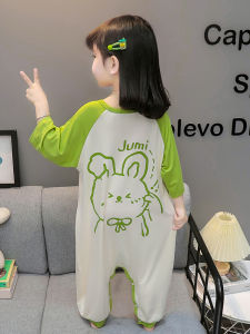 Girls Summer Thin Ice Silk Modal Pajamas Onesie Sleepwear Baby Sleeping Bag Childrens Home Clothes Soft Comfortable Casual Kids Clothing