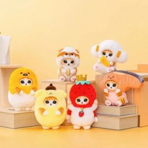 INPATIENTSTORE66IN4 10-12cm Plush Keychain Pendant PP Cotton Birthday Gift Mofusand Cross-Dressing Cartoon Plush Doll Backpack Pendant