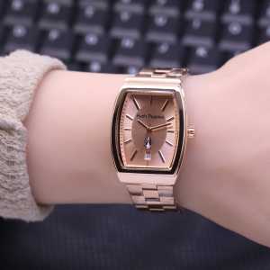 Jam Tangan Wanita Hush Puppies Kotak Rantai Stainless Mewah Fashion Cewek Kekinian Elegan Keren