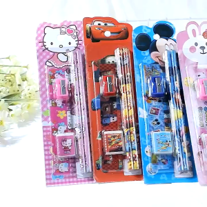 Kids Stationery Set Portable Durable School Supplies Pencil Case Gift Safe for Children
