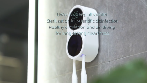 MeeGoo UV Toothbrush Holder Wall-Mounted Mini Portable Rechargeable Induction Toothbrush Sanitizer Removable