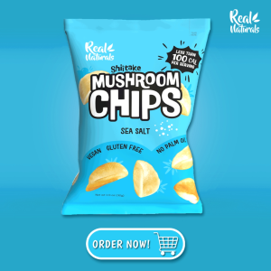 Shitake Mushroom Chips Sea Salt ของว่างเพื่อสุขภาพปราศจากกลูเตนและน้ำตาล