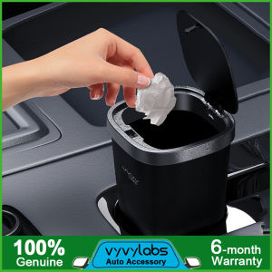 Vyvylabs Dustless Vehicle Garbage Can: 800ML Large Capacity for Inner Car & Desktop