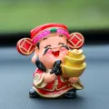 God of Prosperity 三喜财神 迎祥纳福红衣Q版财神手捧元宝聚宝盆树脂喜庆工艺品摆件. 