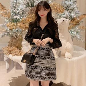 IOS SHOP YURIKA ATASAN LENGAN PANJANG BROKAT BLUS WANITA KOREAN HIJAB CANTIK