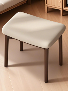 Solid Wood Soft Padded Bench for Dressing Table Girls Bedroom High End Feeling Makeup Bench Entrance Door Fabric Shoe Changing Bench