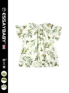 Original Essaybaby Summer Outfit for Baby Girls Short Sleeve T-Shirt And Skirt Set Thin Cotton Blend Bamboo Fiber Clothing