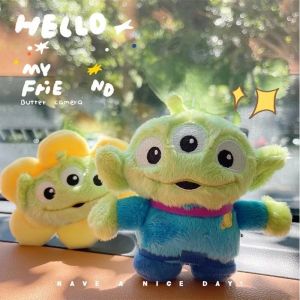 Disney Toy Story Alien Cute Kawaii Three Eyes Boy Plush Pendant Childrens Backpack Pendant Keychain Plush Toy Boy and Girl Birthday Gift